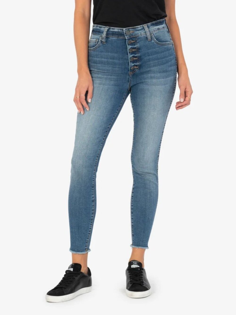 14P Kut From The Kloth Connie Fab Ab Ankle Skinny Petite High Rise Fray Jeans